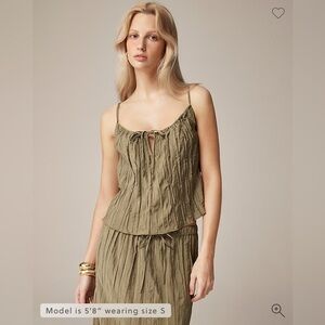 j crew olive green crinkle tank **SOLD**